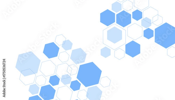 Obraz Abstract blue hexagon shape for frame illustration design