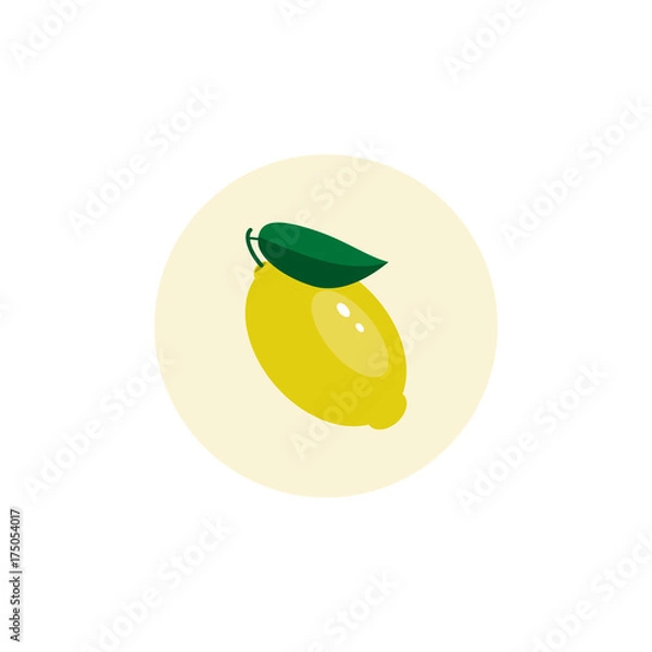 Obraz Single image of a lemon. Vector illustration. icon