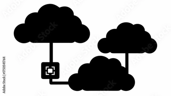 Fototapeta Dynamic cloud network connecting digital assets for seamless data flow and modern connectivity solutions