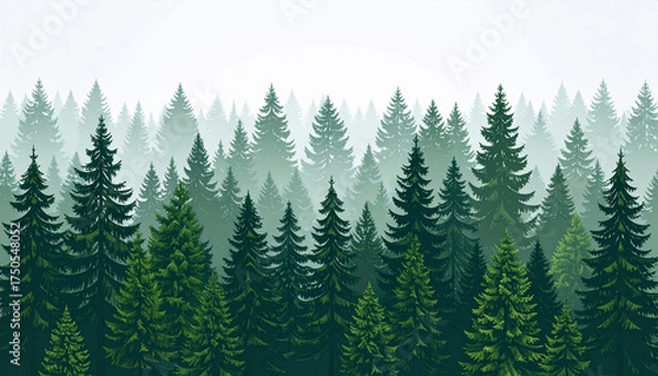 Obraz Forest Landscape Illustration
