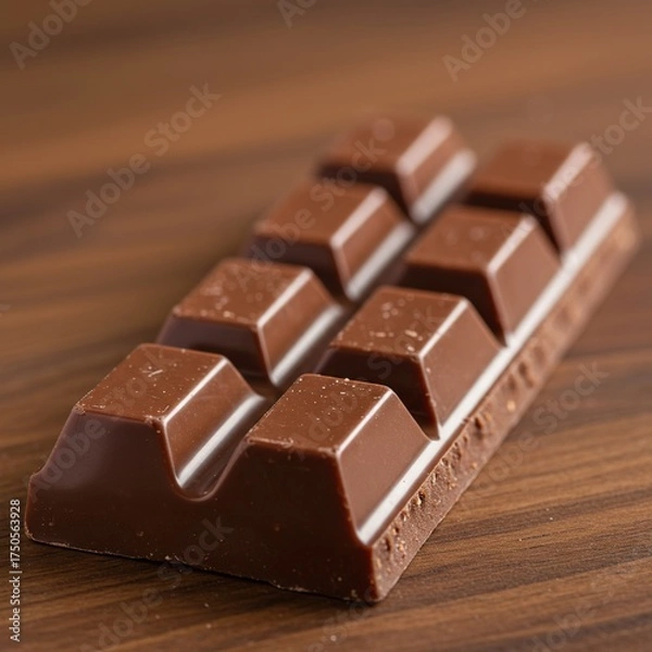 Obraz A smooth, rich milk chocolate bar, perfect for an indulgent snack, offering a sweet and satisfying delightful treat ,comfort food ,gourmet ,treat