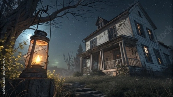 Fototapeta old house in the night