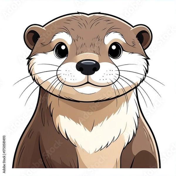 Obraz Cute otter cartoon face