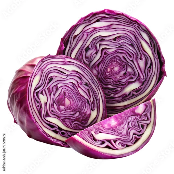 Obraz Purple cabbage isolated on transparent background