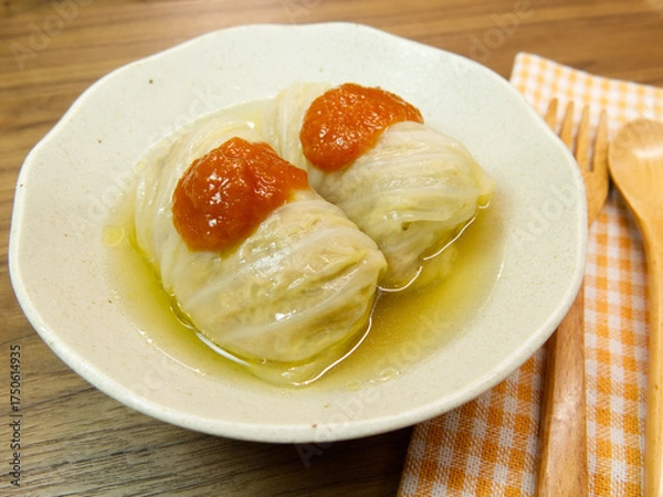 Fototapeta ロールキャベツ　トマトソース乗せ