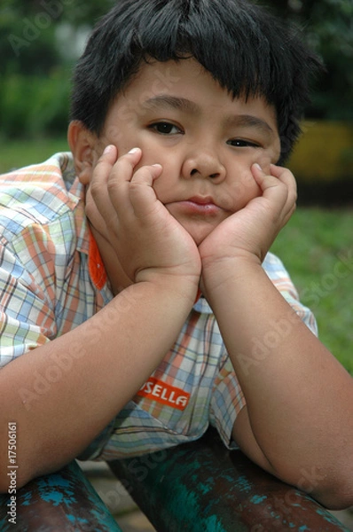 Obraz little boy get bored