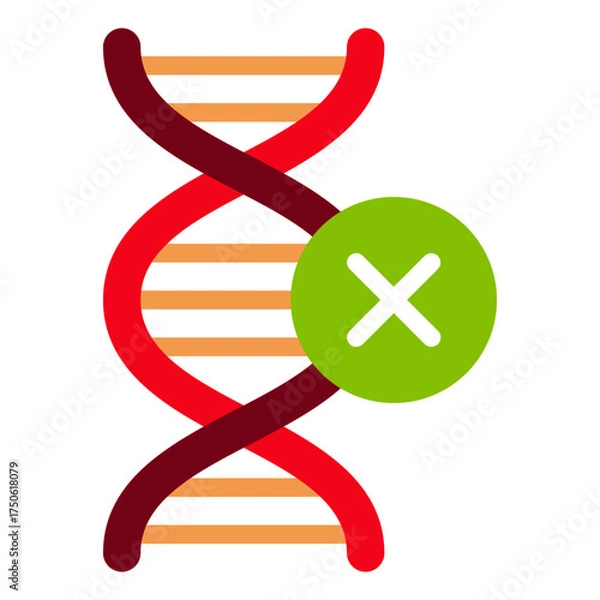 Obraz DNA Strand Cross with Error Icon