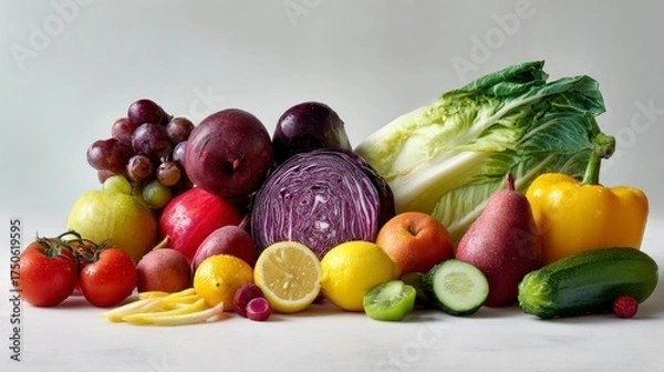 Obraz Colorful fresh produce arrangement