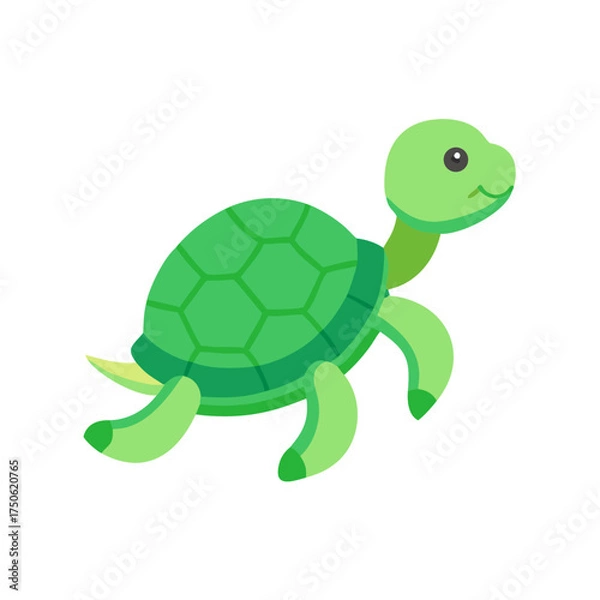 Fototapeta Turtle Crawling Flat Icon
