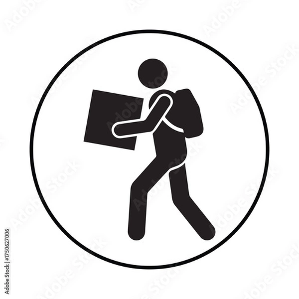 Obraz delivery man silhouette icon