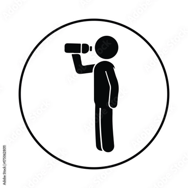 Obraz stickman water Drinking silhouette icon