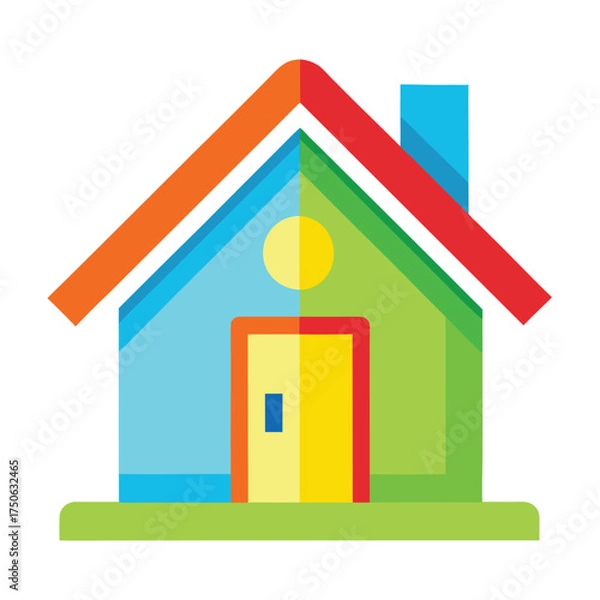 Fototapeta house made of colorful plasticine