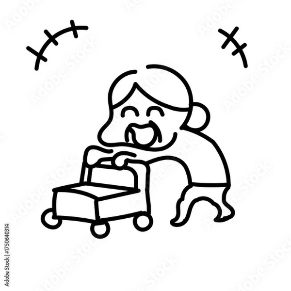 Obraz 走るシリーズ・svgおばあちゃん５