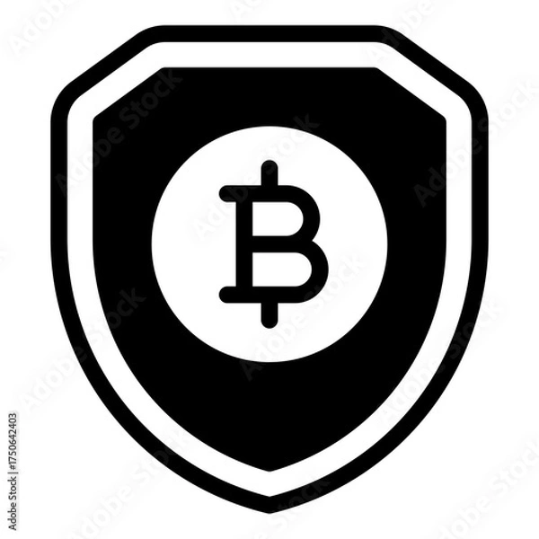 Obraz Bitcoin Security Shield Icon