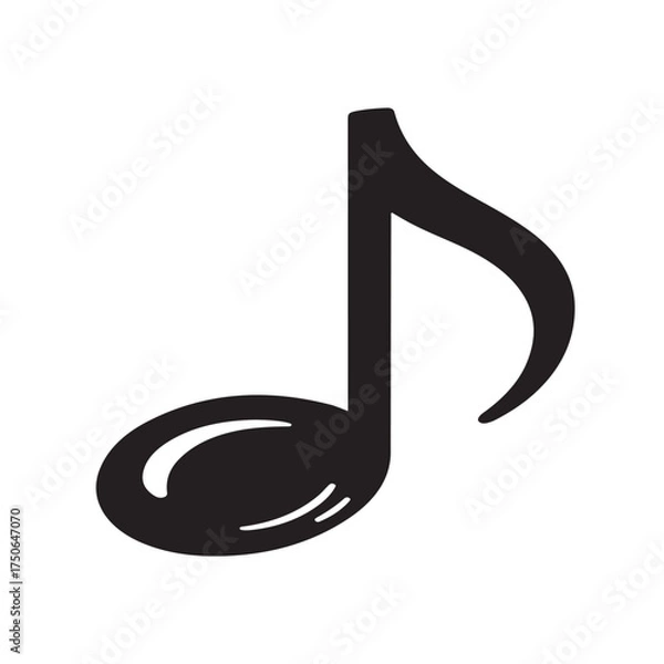 Obraz "Hand-Drawn Music Note Silhouette in Doodle Style"