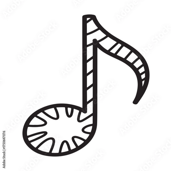 Obraz "Hand-Drawn Music Note Silhouette in Doodle Style"