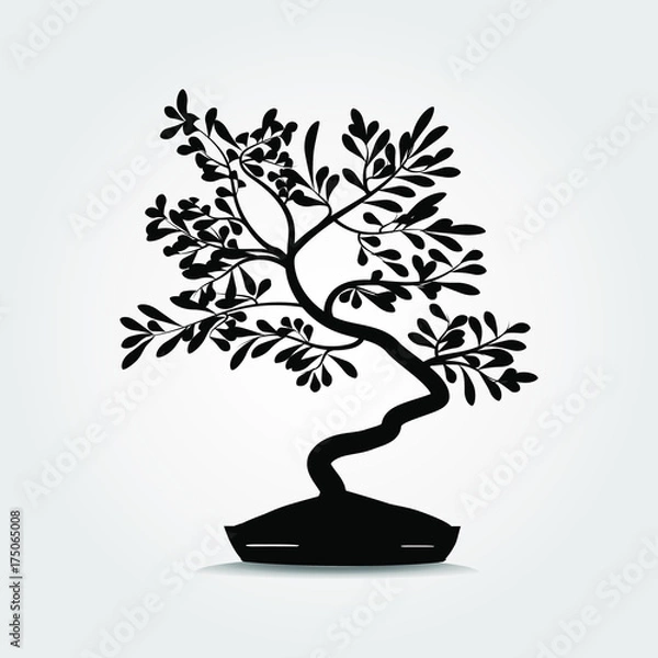 Obraz Bonsai tree in pot .Vector illustration.