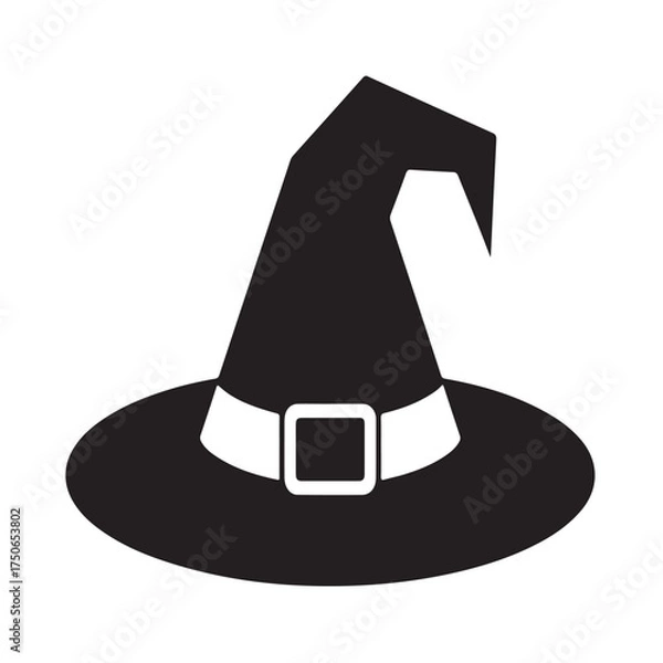 Obraz "Minimalist Witch Hat Silhouette Vector in Simple Halloween Style"