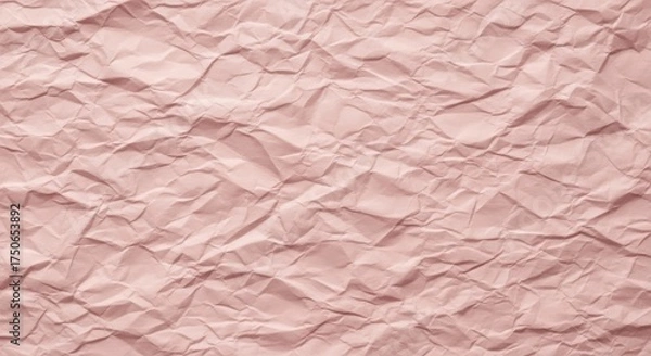 Obraz Soft Pink Crumpled Paper Texture with Dramatic Shadows and Highlights
