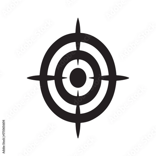 Obraz "Minimalist Target Destination Silhouette Icon for Goal and Navigation Concept"