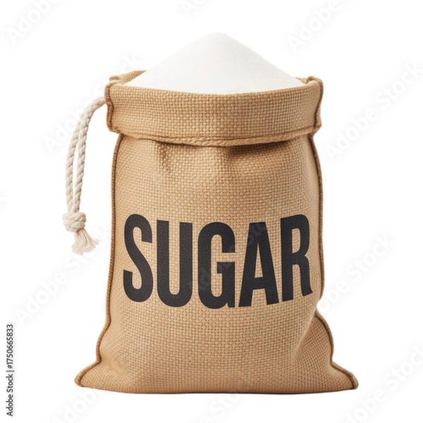Obraz small sack of sugar isolated on white