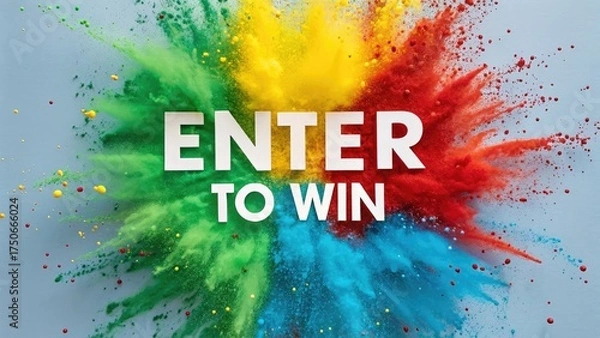 Obraz Vibrant Contest Promotion Enter To Win Sweepstakes Banner for Social Media Marketing