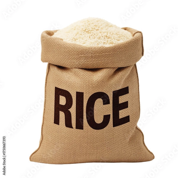 Obraz bag with Rice on transparent background 