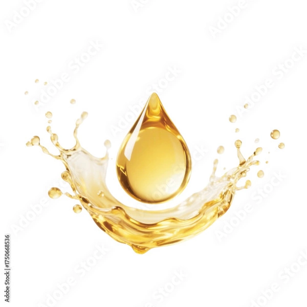 Obraz golden drop falling into the water