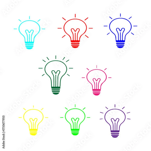 Obraz  Icon lightbulbs sparks design