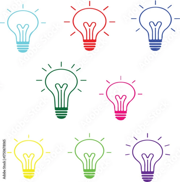 Obraz Icon lightbulbs sparks design