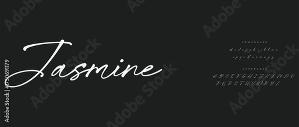 Fototapeta calligraphy alphabet capital lettering a to z font family