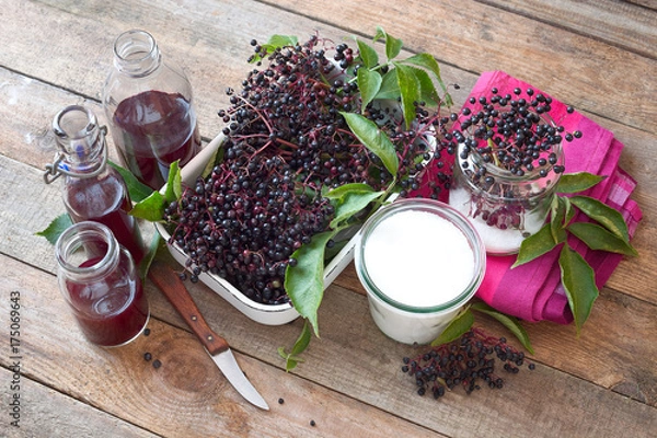 Obraz Holunder- Beeren einkochen