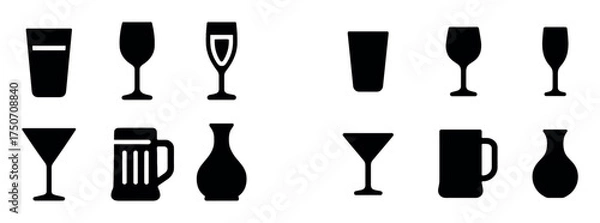Fototapeta Glassware Icon Set