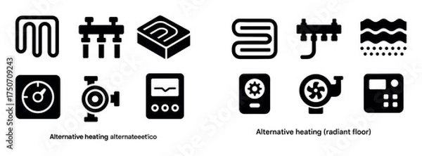 Fototapeta Alternative Heating Icons