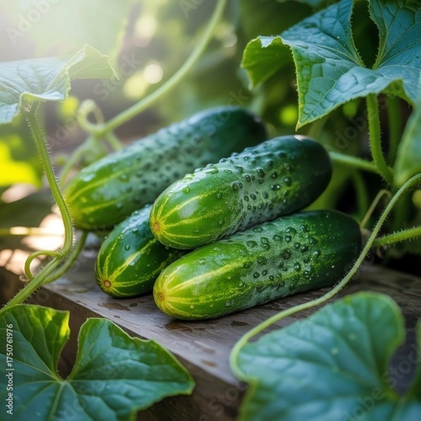 Obraz cucumbers in the garden