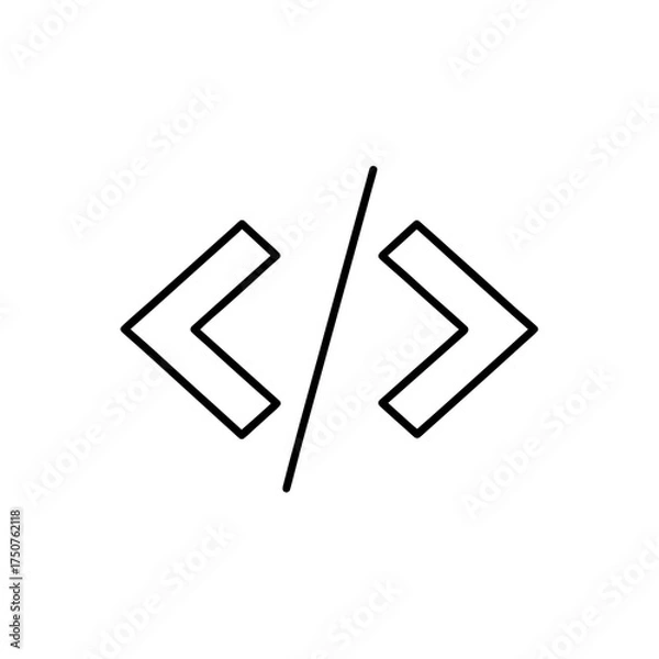 Fototapeta Code symbol with slash graphic on transparent background