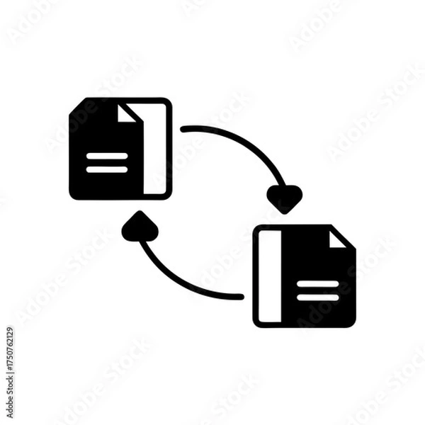 Fototapeta File synchronization process view on transparent background