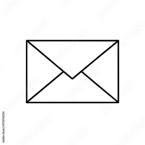 Fototapeta Simple outline of an envelope on transparent background
