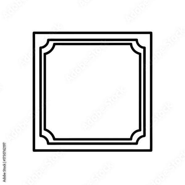 Fototapeta Simple square decorative frame on transparent background