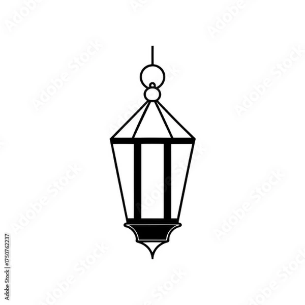 Fototapeta Hanging decorative lantern art on transparent background