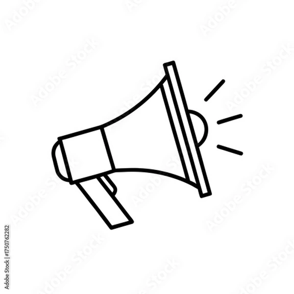 Fototapeta Outline drawing of a speaker on transparent background