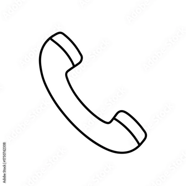 Fototapeta Outline of a telephone handset on transparent background