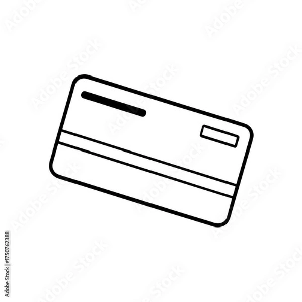 Fototapeta Simple drawing of a card icon on transparent background