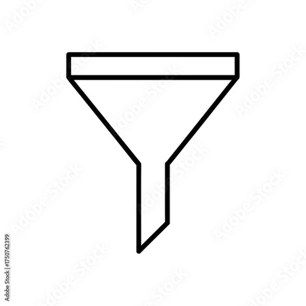 Fototapeta Outline drawing of a funnel on transparent background