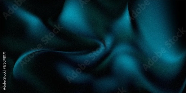 Fototapeta Deep Teal Silk Swirl — Moody Abstract Background