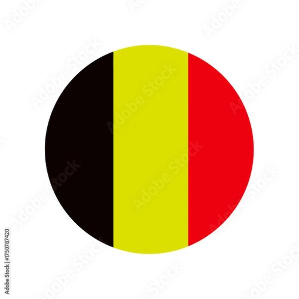 Fototapeta Circular emblem featuring the distinct vertical stripes of the belgian flag vector
