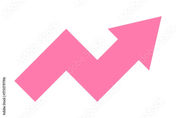 Fototapeta Pink growing up arrow icon