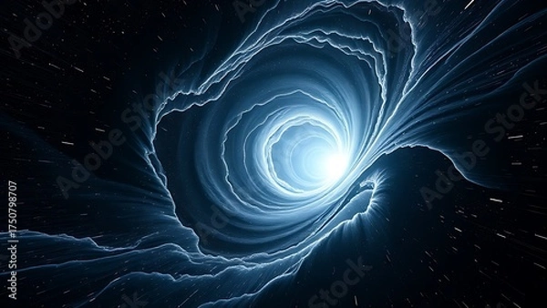 Fototapeta A dark matter vortex warping the fabric of spacetime, with light bending into impossible shapes.