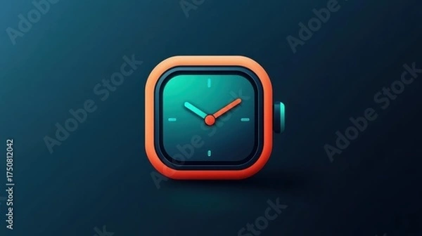 Obraz Square Digital Watch Time Icon