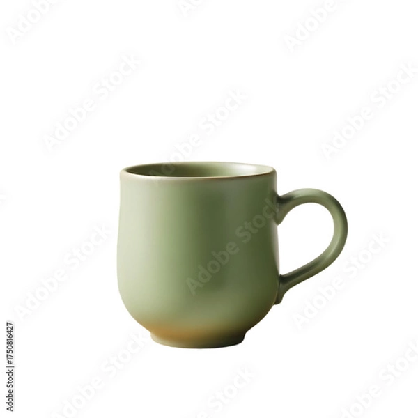 Fototapeta Simple ceramic mug with handle on a contrasting field